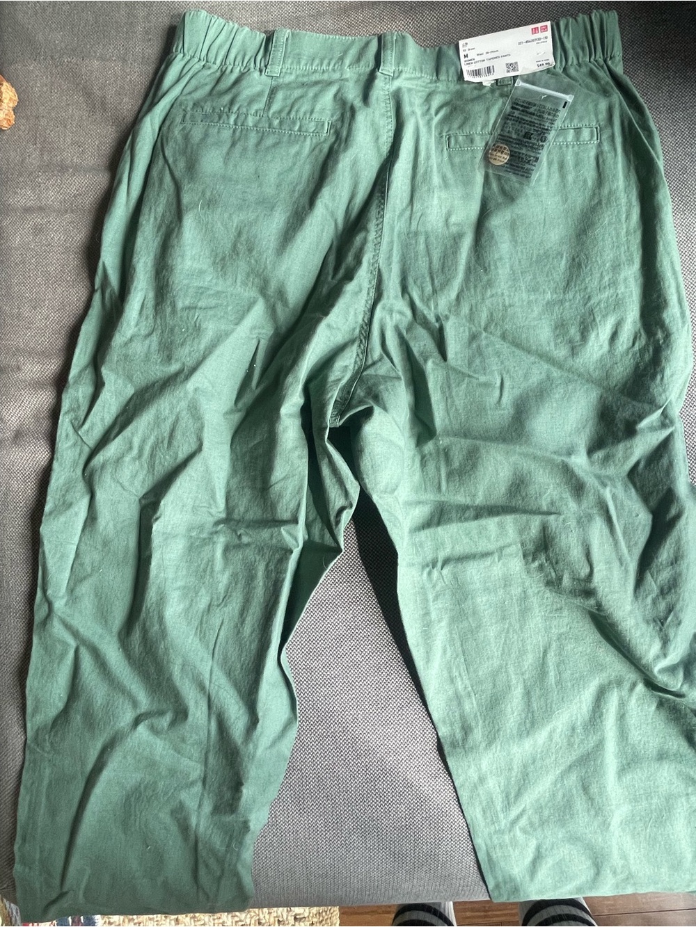 UNIQLO Women’s Linen Cotton Tapered Pants - Green, size Medium - Picture 5 of 5
